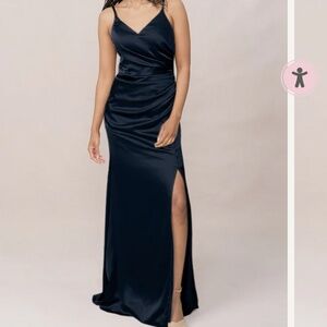 Revelry Rory Satin Navy Dress Size 4